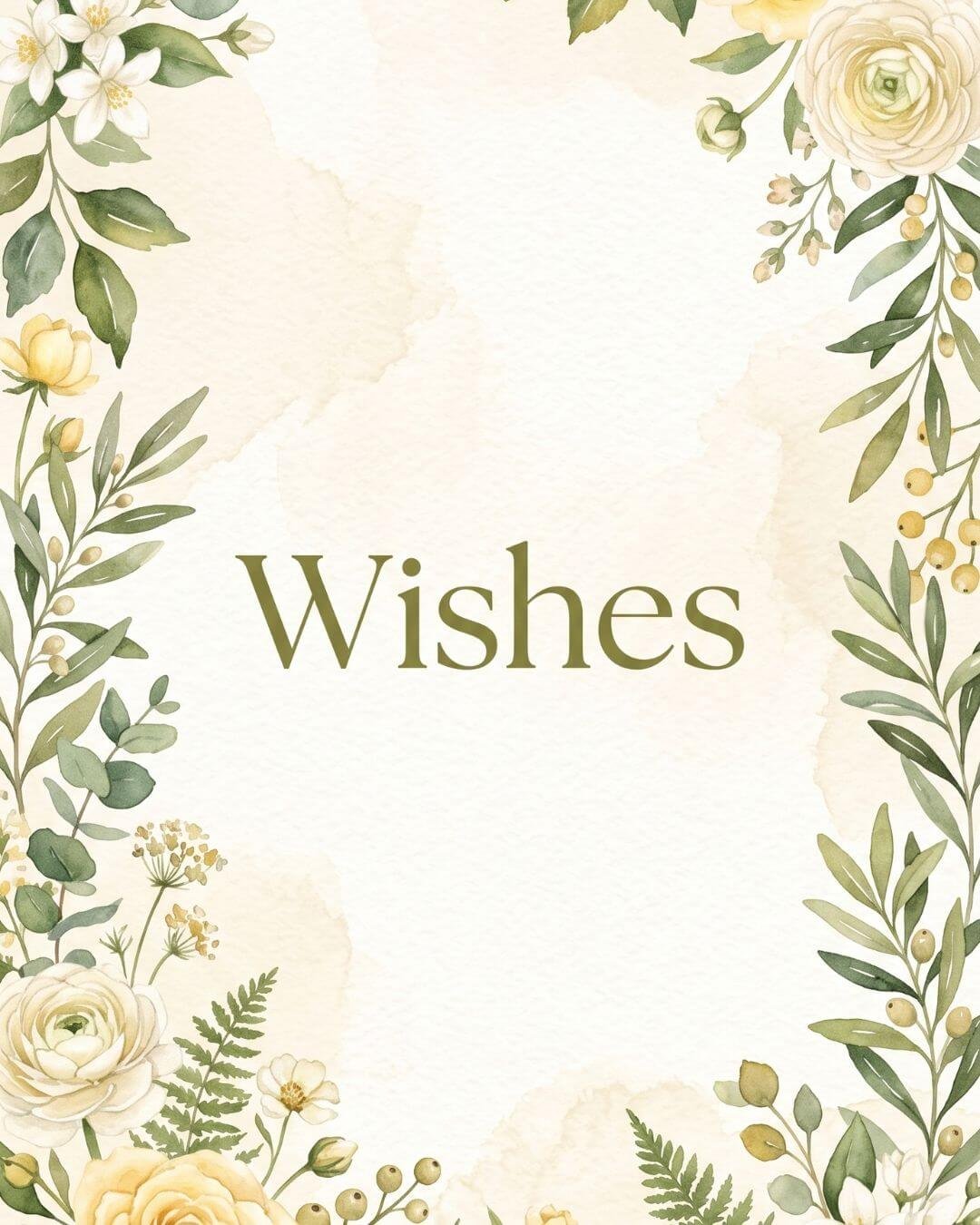 Wishes floral card with heartfelt greetings